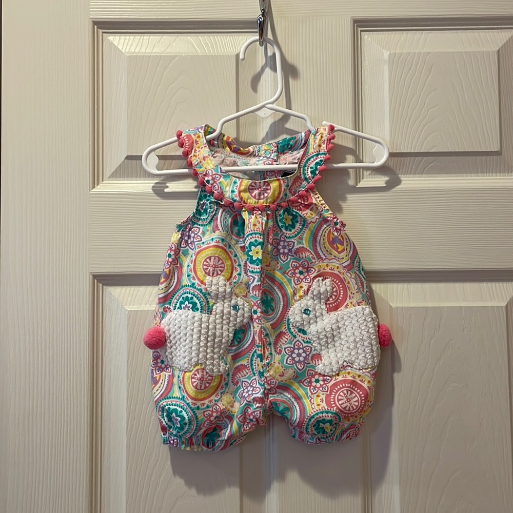 Mud Pie Easter/Spring Bunny Bubble size 0-6 months So Cute!!